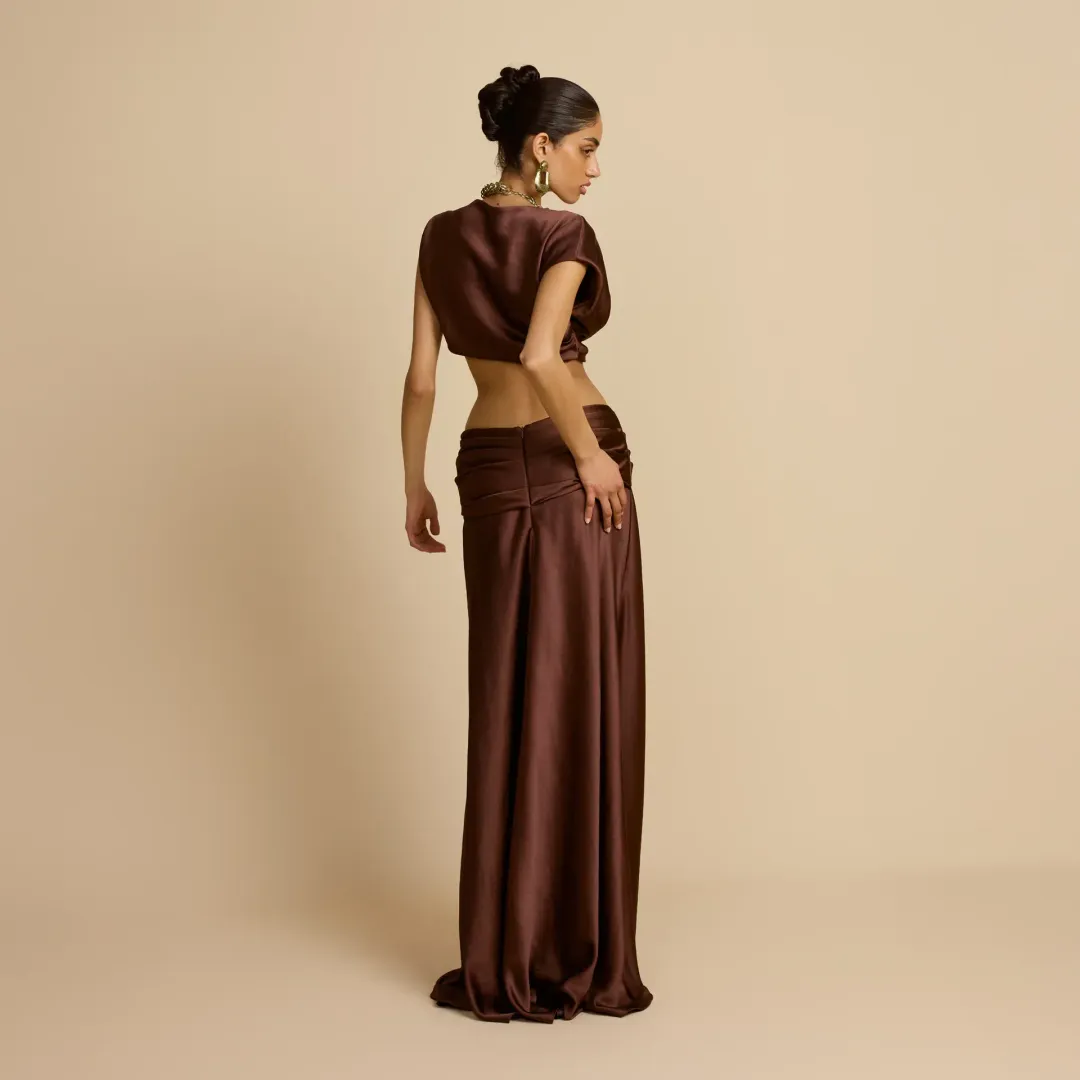 π€ Arcina Ori Andi Top & Maxi Skirt Set β Cacao Brown β Size AU 10 (M) π€ for rent on The Volte - main image