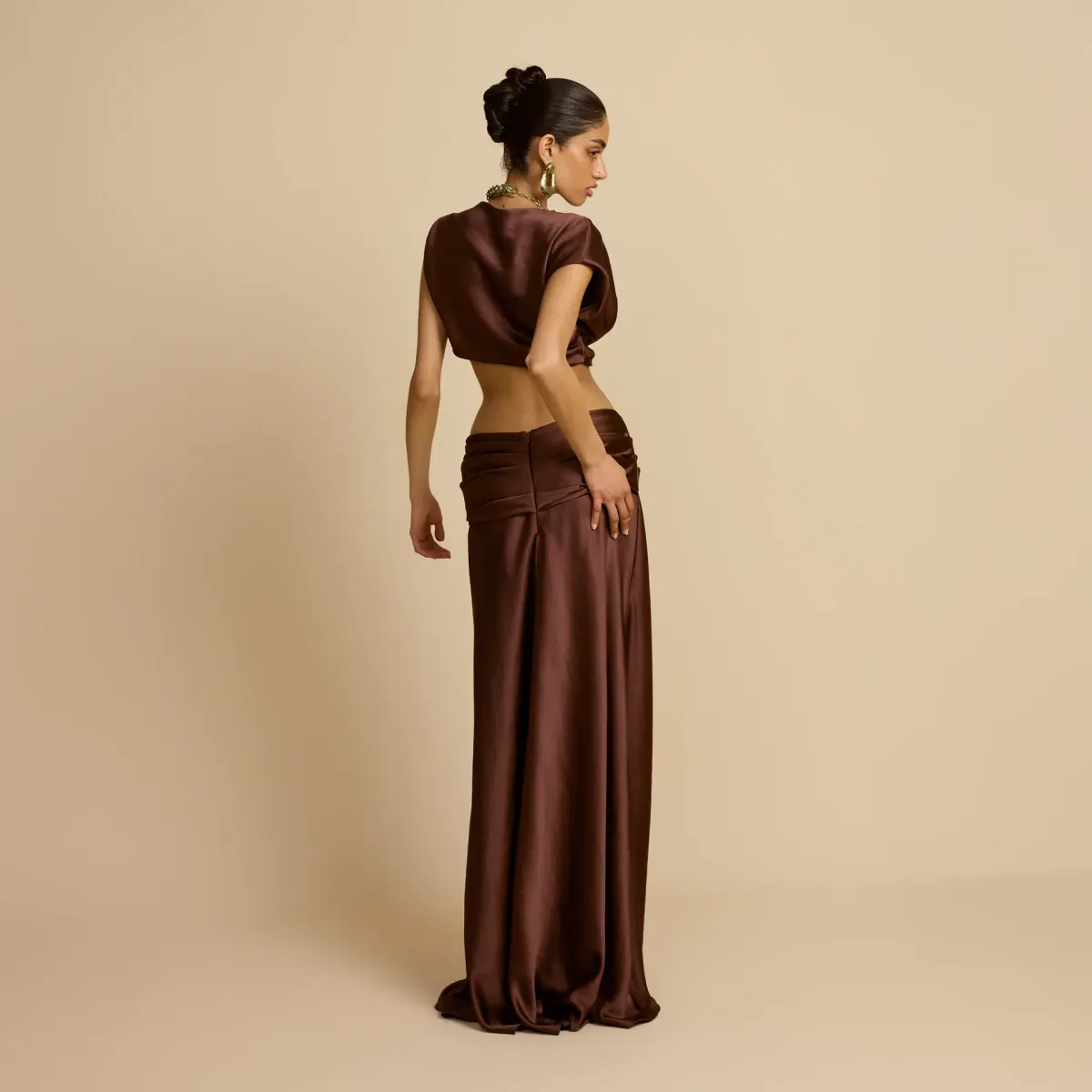 π€ Arcina Ori Andi Top & Maxi Skirt Set β Cacao Brown β Size AU 10 (M) π€ - Image 2