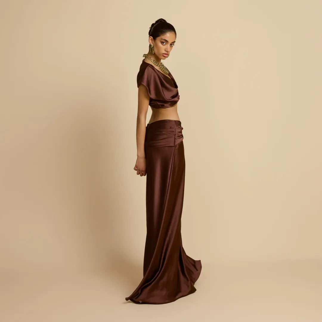 π€ Arcina Ori Andi Top & Maxi Skirt Set β Cacao Brown β Size AU 10 (M) π€ for rent on The Volte - main image