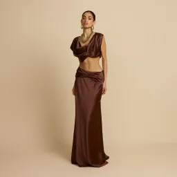 π€ Arcina Ori Andi Top & Maxi Skirt Set β Cacao Brown β Size AU 10 (M) π€ for rent on The Volte - image 1