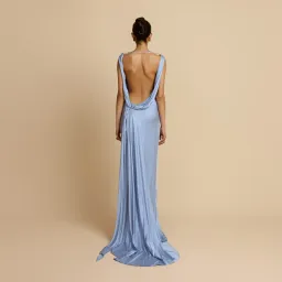 Brand New🩵 Arcina Ori Darcy Gown – Sky Blue - Size 8 AU / S Satin Maxi Dress 🩵 for rent on The Volte - image 3