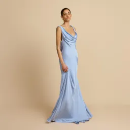 Brand New🩵 Arcina Ori Darcy Gown – Sky Blue - Size 8 AU / S Satin Maxi Dress 🩵 for rent on The Volte - image 5