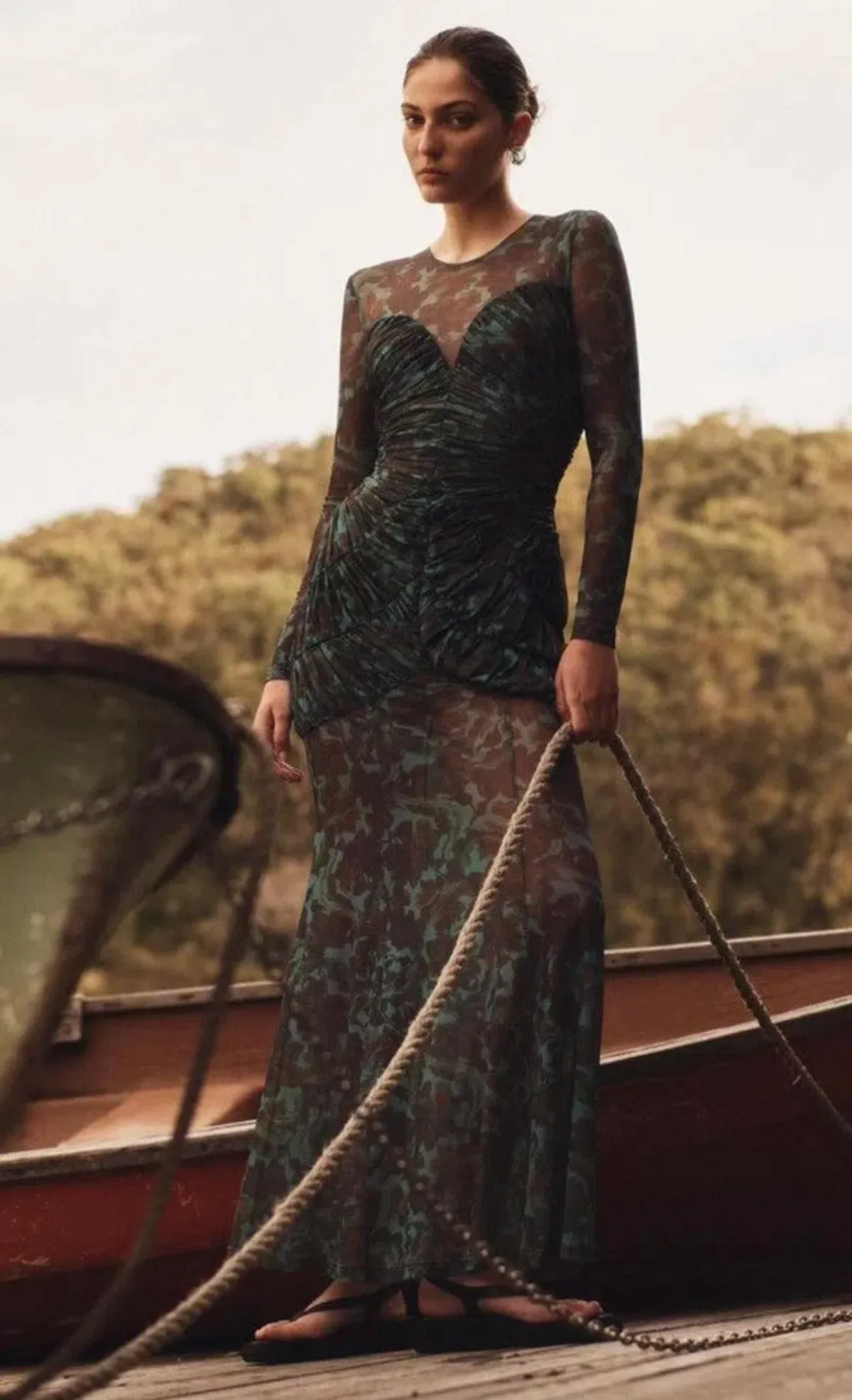 Misha Talitha long sleeve mesh maxi dress - Image 4