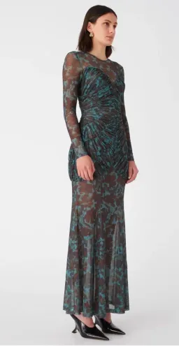 Misha Talitha long sleeve mesh maxi dress for rent on The Volte - image 2
