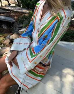ANTIPODEAN RIPPLE EFFECT RELAXED MINI ROBE DRESS SIZE 14 for rent on The Volte - image 3