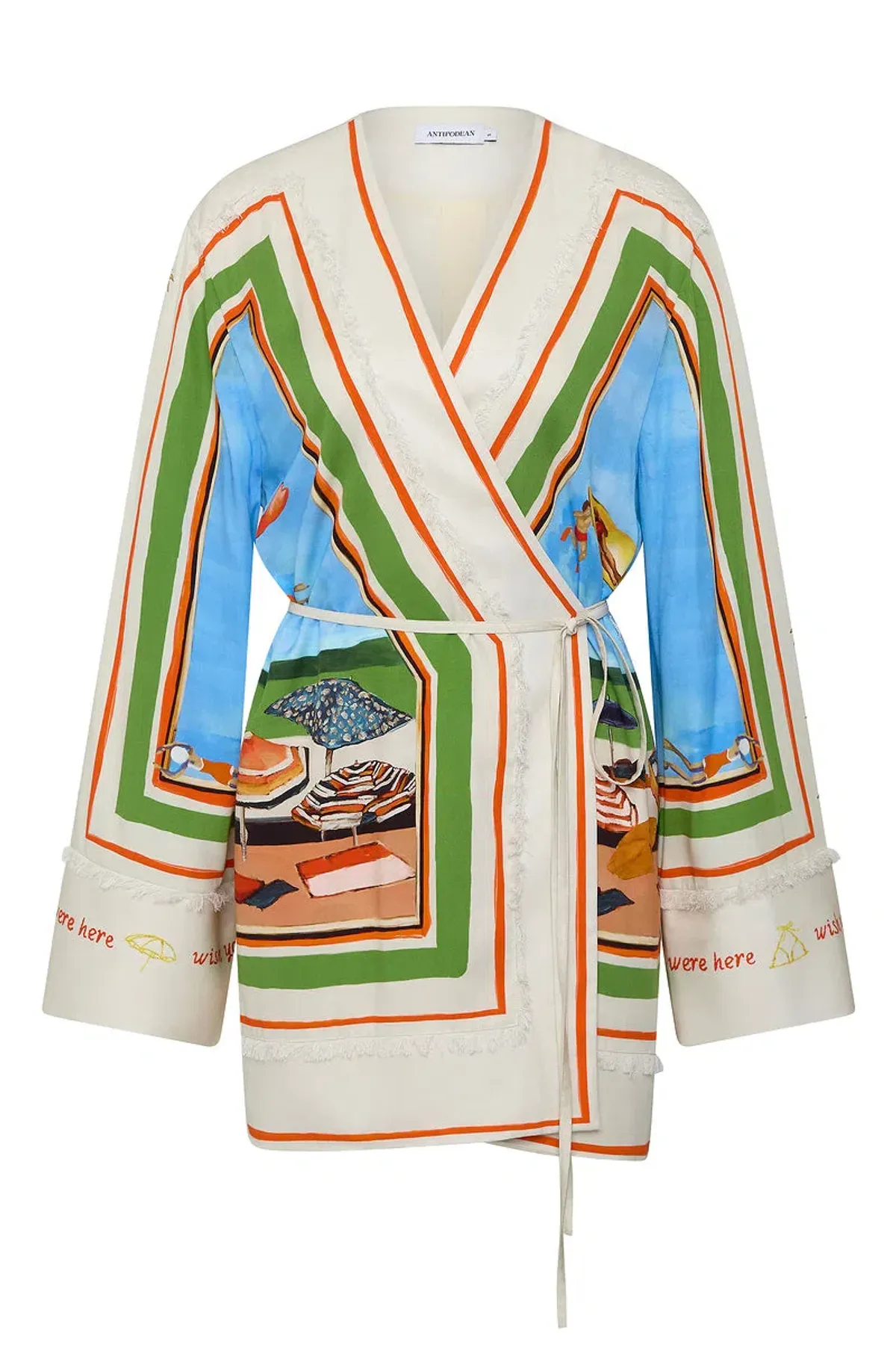 ANTIPODEAN RIPPLE EFFECT RELAXED MINI ROBE DRESS SIZE 14 - Image 2
