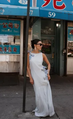 ANTIPODEAN BISOUS OPEN BACK BOAT NECK DRESS for rent on The Volte - image 1