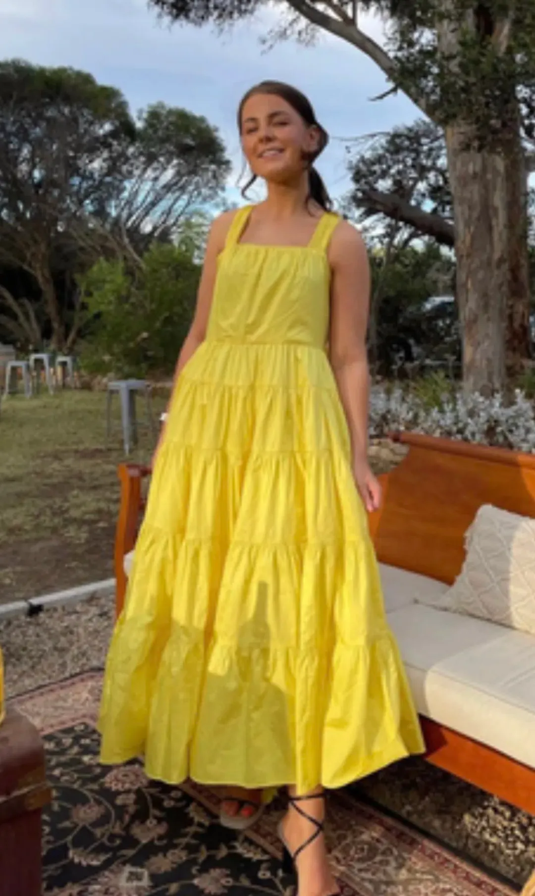 Aje Solstice Tiered Maxi Dress Size 14 for rent on The Volte - main image