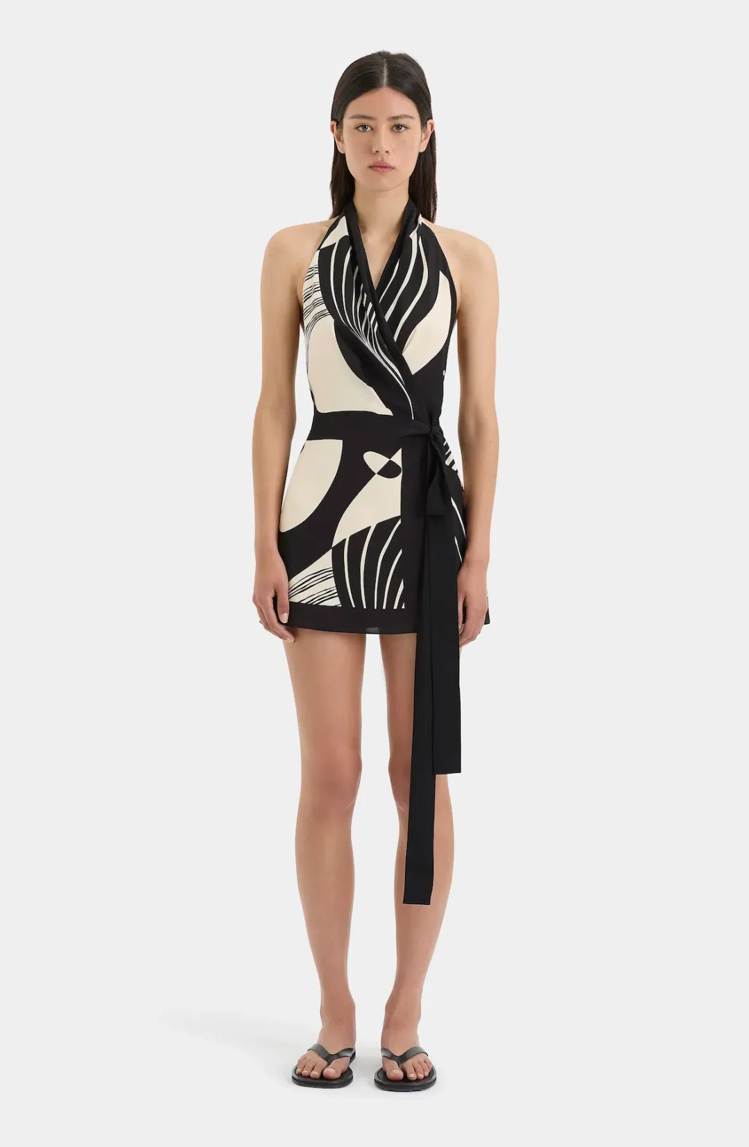SIR THE LABEL Realisme Wrap Halter Mini Dress for rent on The Volte - main image