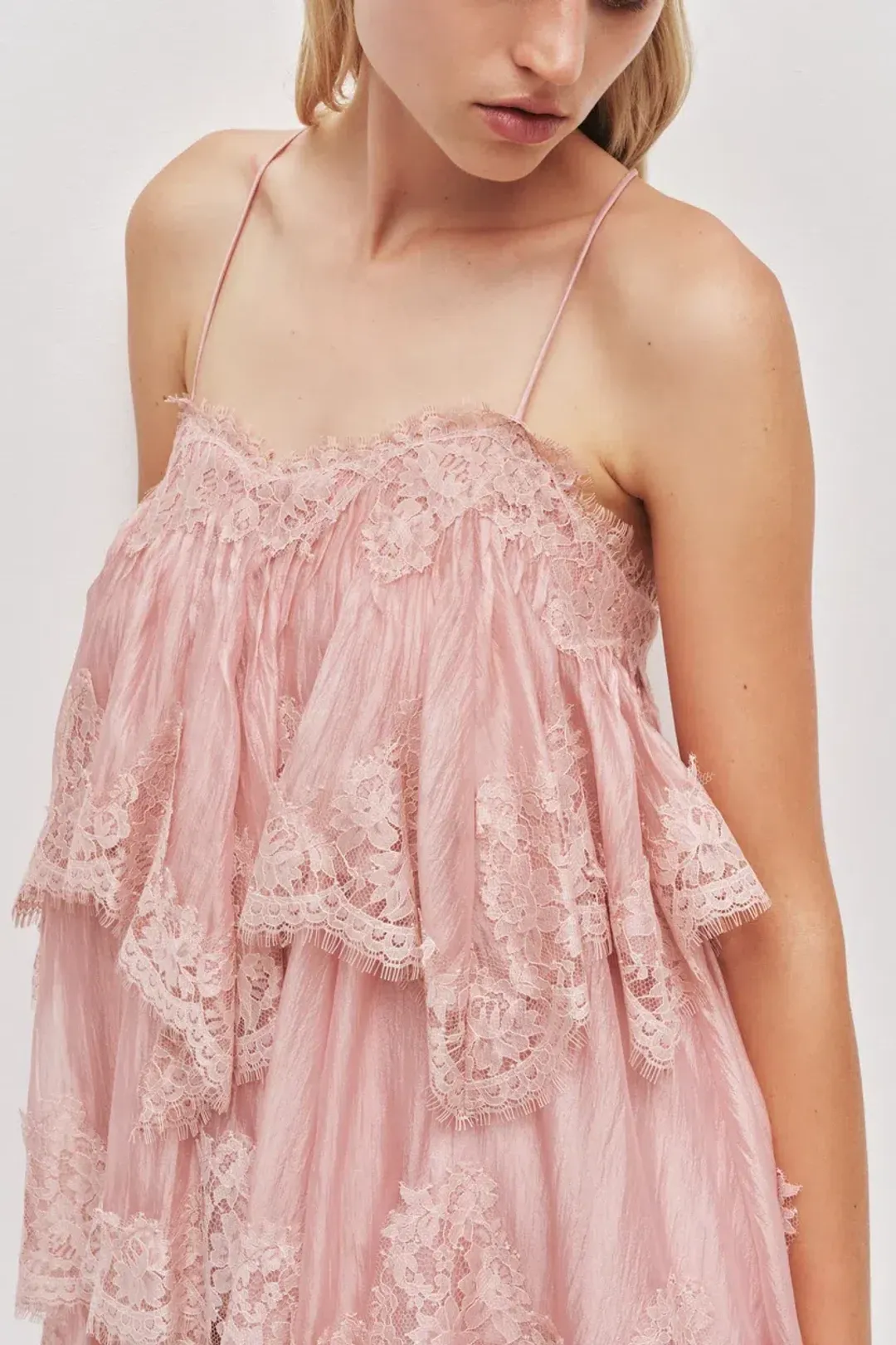 πΈ AJE Ophelia Lace Mini Dress β Size 12 AU in Fawn Pink πΈ PERFECT RACE DAY DRESS! for rent on The Volte - main image