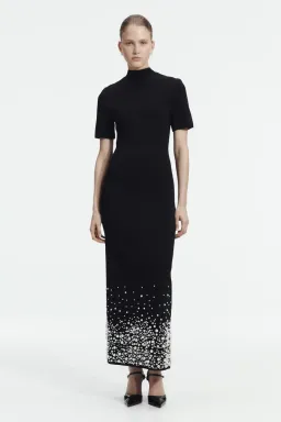 π€ AJE Marlene Pearl Knit Midi Dress β Black β Size AU 6 π€ for rent on The Volte - image 1