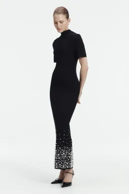 π€ AJE Marlene Pearl Knit Midi Dress β Black β Size AU 6 π€ for rent on The Volte - image 2