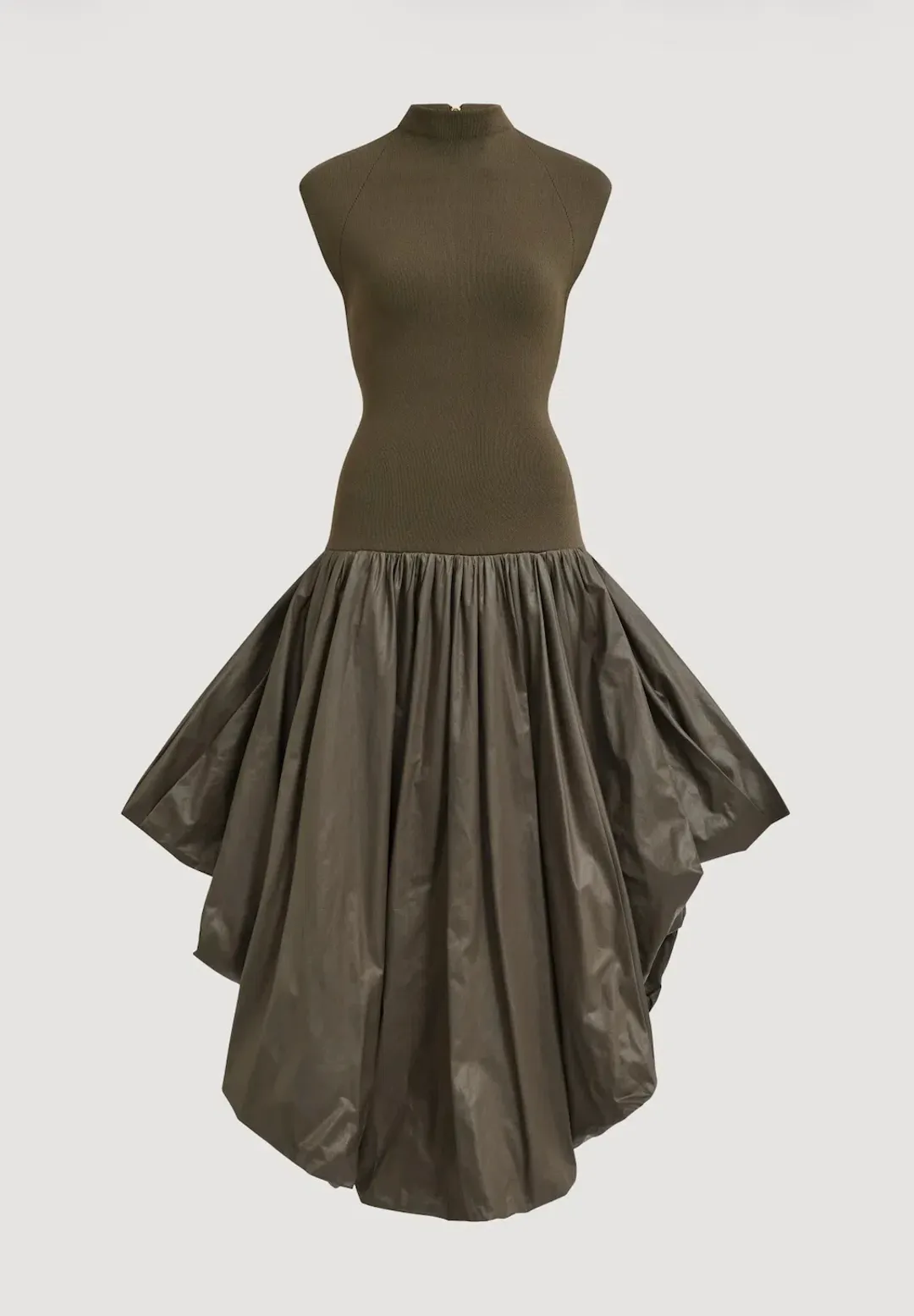 Aje Venetia Knit Midi Dress (Olive, XS) for rent on The Volte - main image