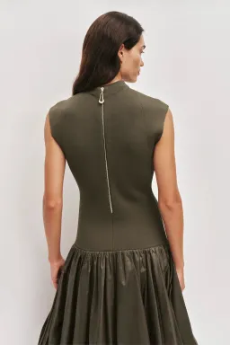 Aje Venetia Knit Midi Dress (Olive, XS) for rent on The Volte - image 4
