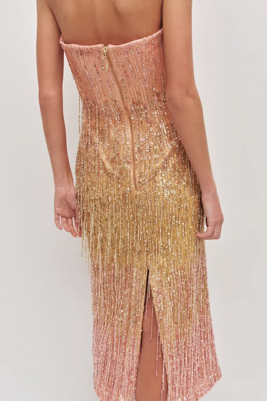 π©·β¨ AJE Amulet Sequin Midi Dress β Aurora Pink & Yellow β Size AU 16 β¨π©· for rent on The Volte - main image