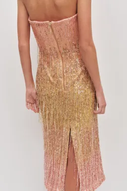 π©·β¨ AJE Amulet Sequin Midi Dress β Aurora Pink & Yellow β Size AU 16 β¨π©· for rent on The Volte - image 6