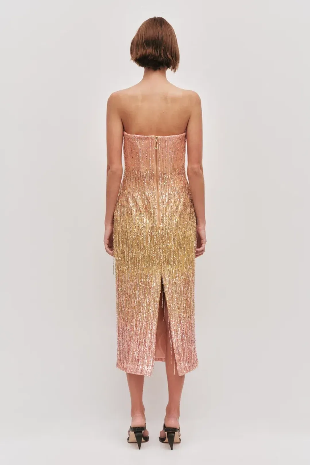 π©·β¨ AJE Amulet Sequin Midi Dress β Aurora Pink & Yellow β Size AU 16 β¨π©· for rent on The Volte - main image