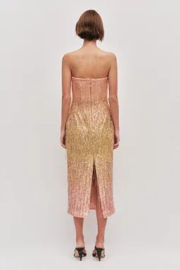 π©·β¨ AJE Amulet Sequin Midi Dress β Aurora Pink & Yellow β Size AU 16 β¨π©· for rent on The Volte - image 7