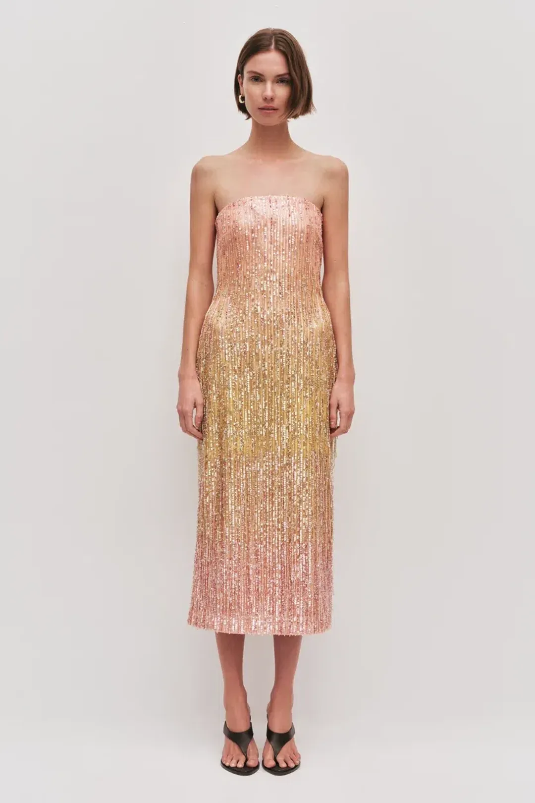 π©·β¨ AJE Amulet Sequin Midi Dress β Aurora Pink & Yellow β Size AU 16 β¨π©· for rent on The Volte - main image