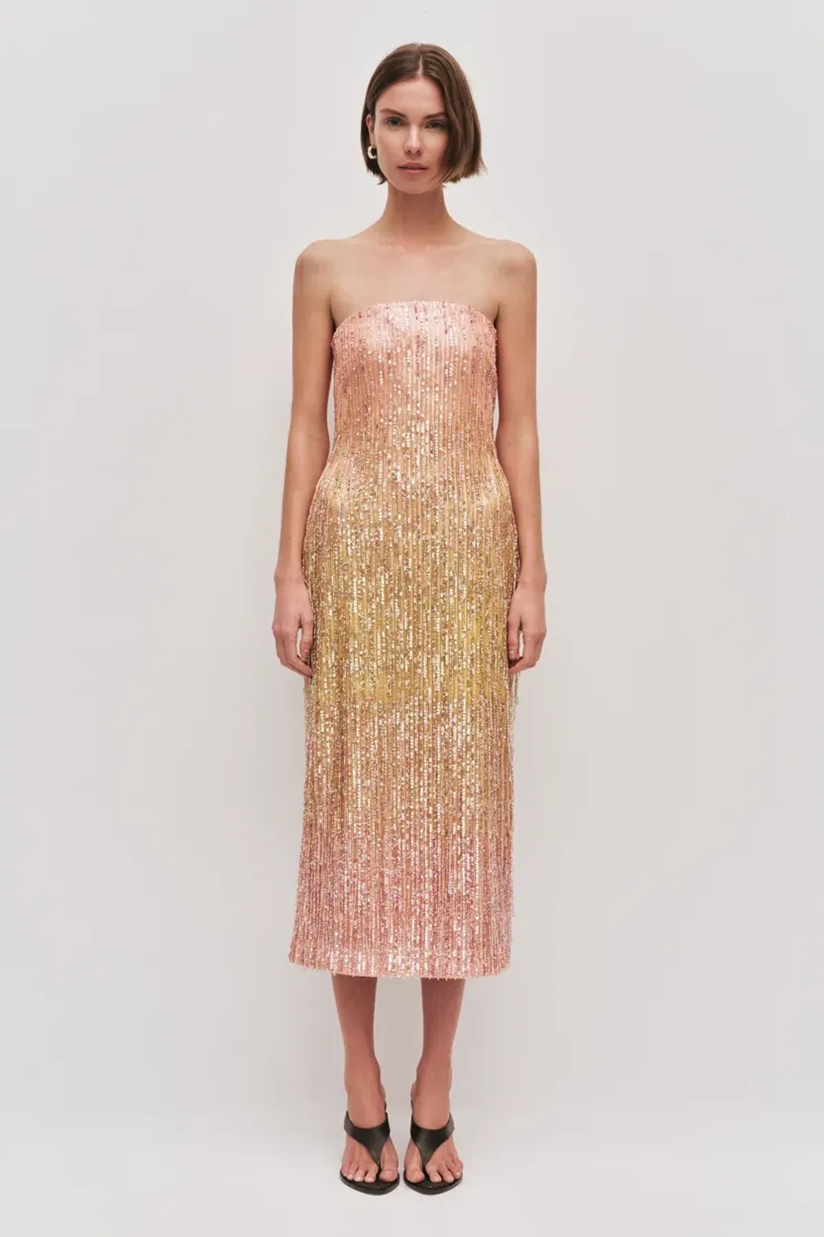 π©·β¨ AJE Amulet Sequin Midi Dress β Aurora Pink & Yellow β Size AU 16 β¨π©· - Image 4
