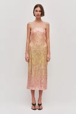 π©·β¨ AJE Amulet Sequin Midi Dress β Aurora Pink & Yellow β Size AU 16 β¨π©· for rent on The Volte - image 4