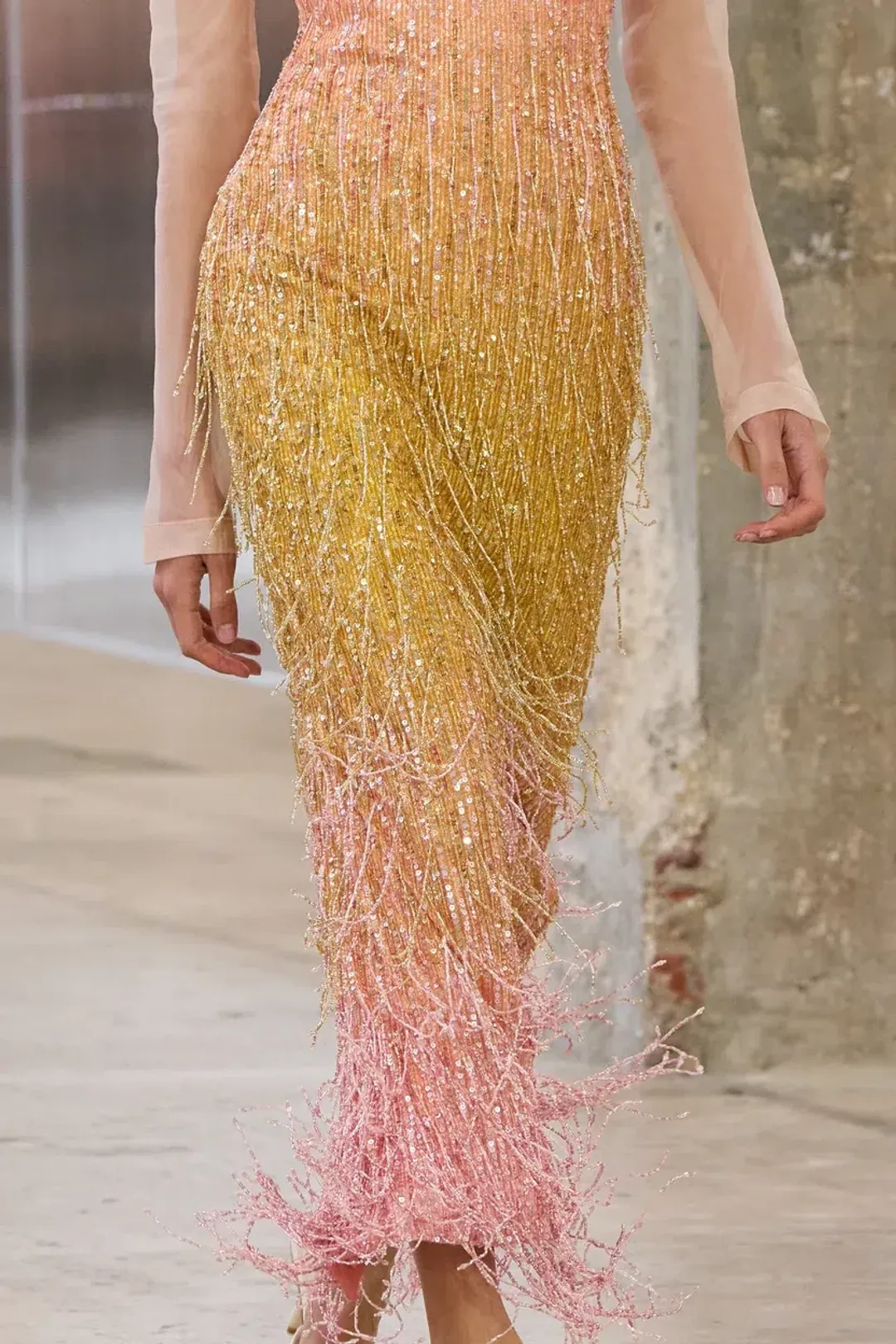 π©·β¨ AJE Amulet Sequin Midi Dress β Aurora Pink & Yellow β Size AU 16 β¨π©· for rent on The Volte - main image