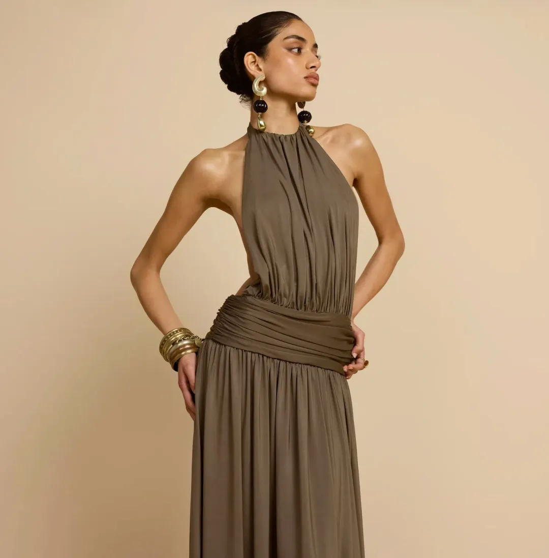 Arcina Ori Santina Dress (Olive, Size S) for rent on The Volte - main image
