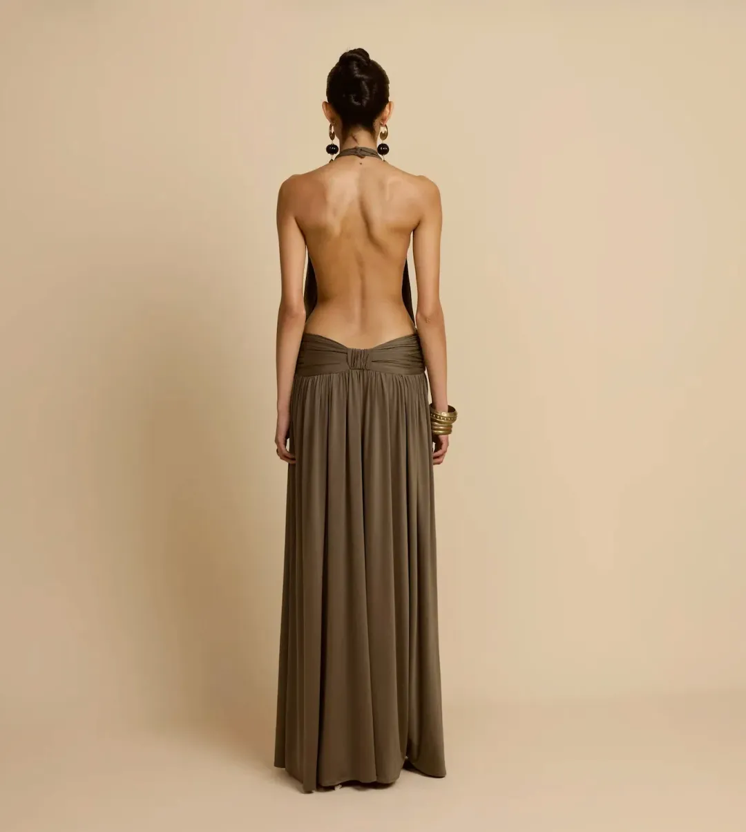 Arcina Ori Santina Dress (Olive, Size S) for rent on The Volte - main image