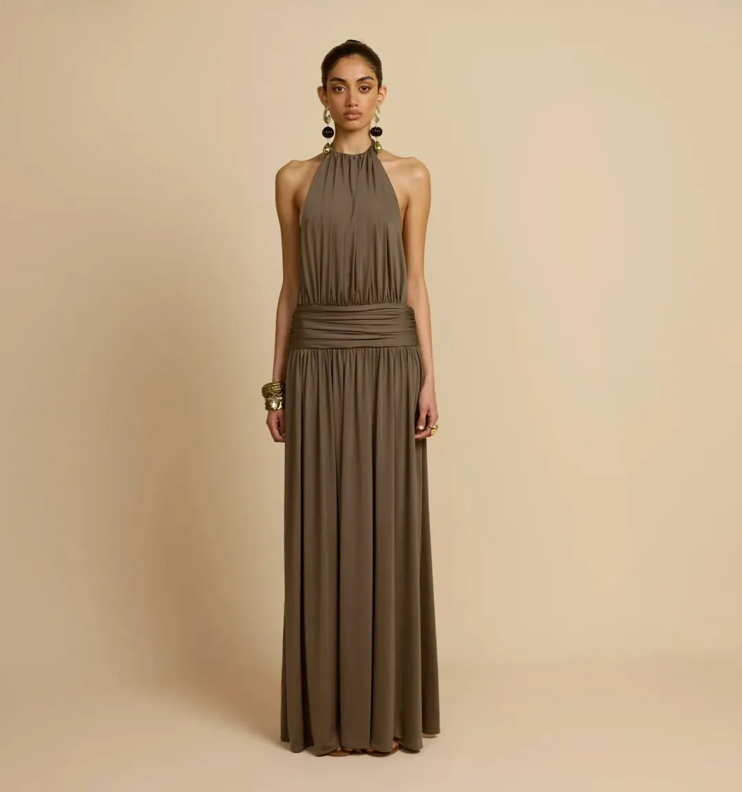 Arcina Ori Santina Dress (Olive, Size S) for rent on The Volte - main image