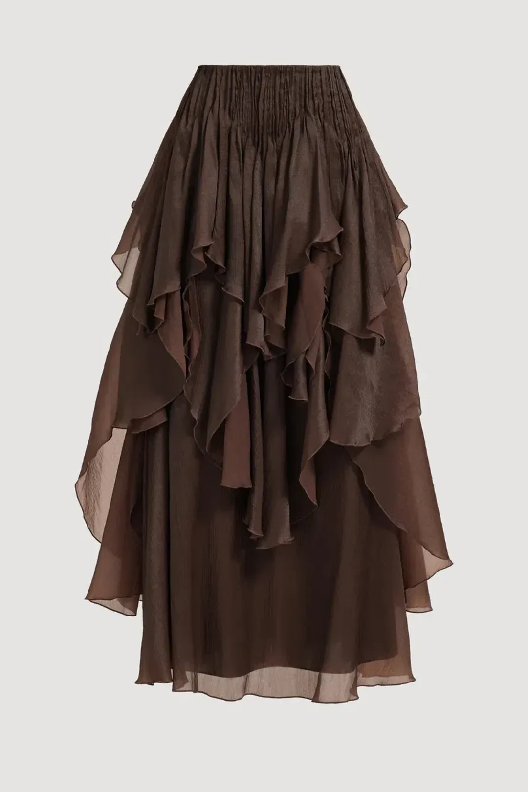 AJE Leigh Top & Maxi Skirt Set – Chocolate Brown – Size AU 8 🤎 for rent on The Volte - main image