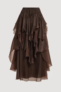 AJE Leigh Top & Maxi Skirt Set – Chocolate Brown – Size AU 8 🤎 for rent on The Volte - image 7