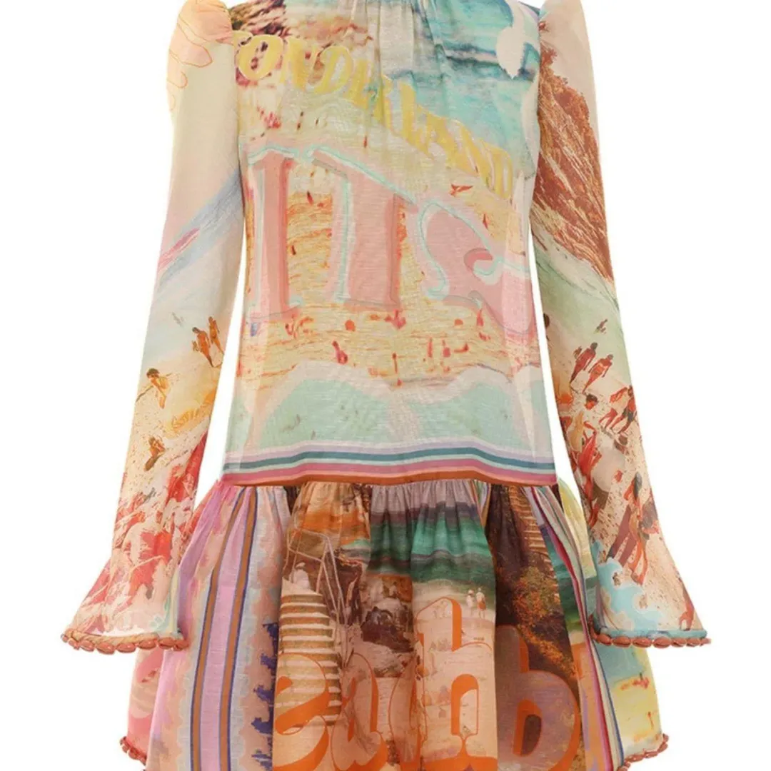 Zimmermann Tama Layered Mini Dress Size AU 6 for rent on The Volte - main image