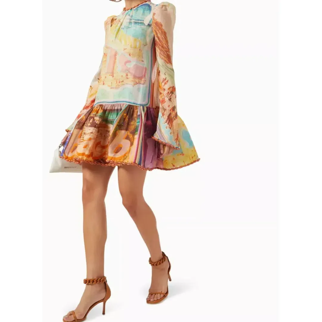 Zimmermann Tama Layered Mini Dress Size AU 6 for rent on The Volte - main image