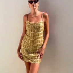 Rachel Gilbert Sadie Mini Gold Size 8 for rent on The Volte - image 4