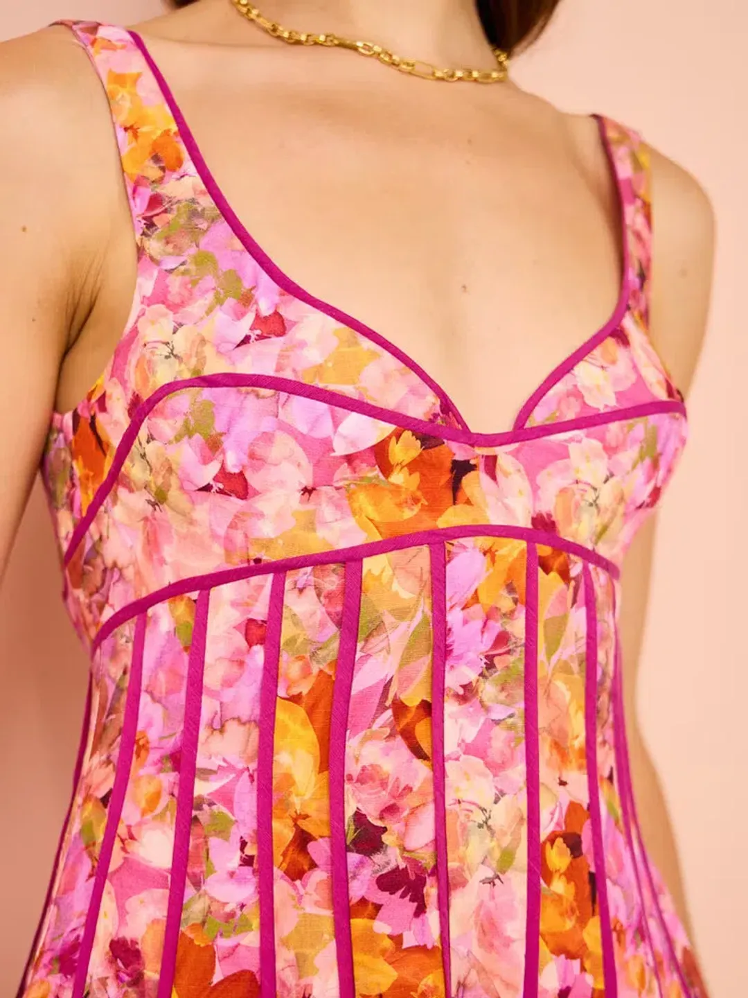 Acler Hansley Midi Dress In Lotus for rent on The Volte - main image