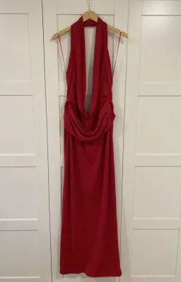 MISHA Vanessa Jersey red cowl neck maxi dress size M/10 for rent on The Volte - image 3