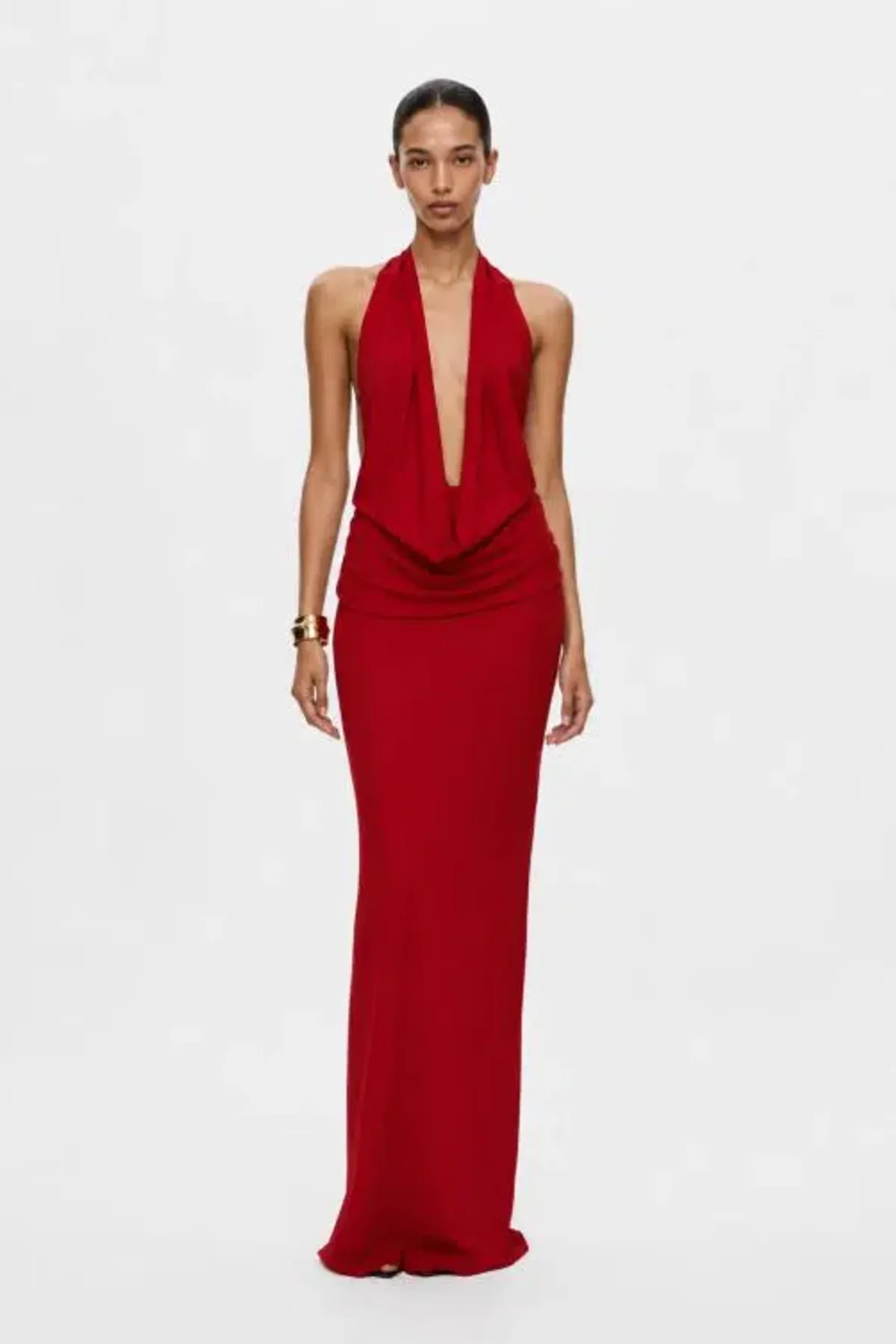 MISHA Vanessa Jersey red cowl neck maxi dress size M/10 - Image 1