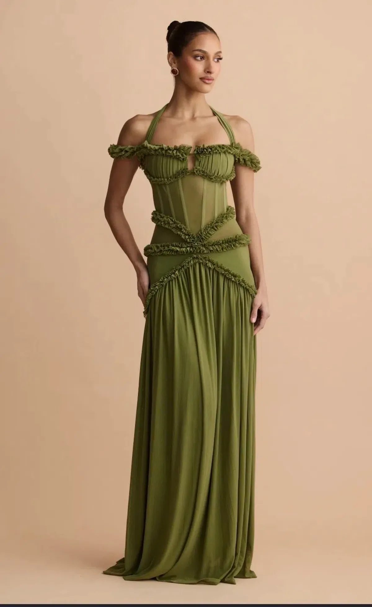 Melani the Label Alessia gown olive size 8 - Image 2