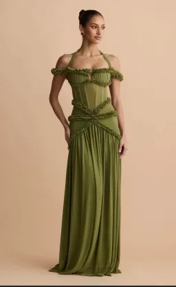 Melani the Label Alessia gown olive size 8 for rent on The Volte - image 2