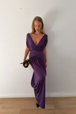 HNTR the label Esme gown plum size 8 for rent on The Volte - image 2