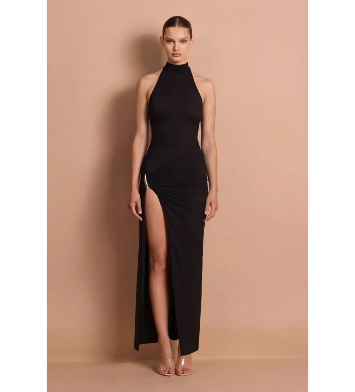 Nookie Tatum Halter Maxi Dress in Black Size S/AU8 - Image 1