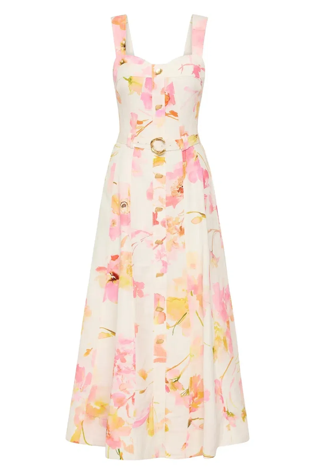 πΈ AJE Zarie Midi Dress β Size 14 β Pink & Yellow Floral Wildflowers πΈ for rent on The Volte - main image