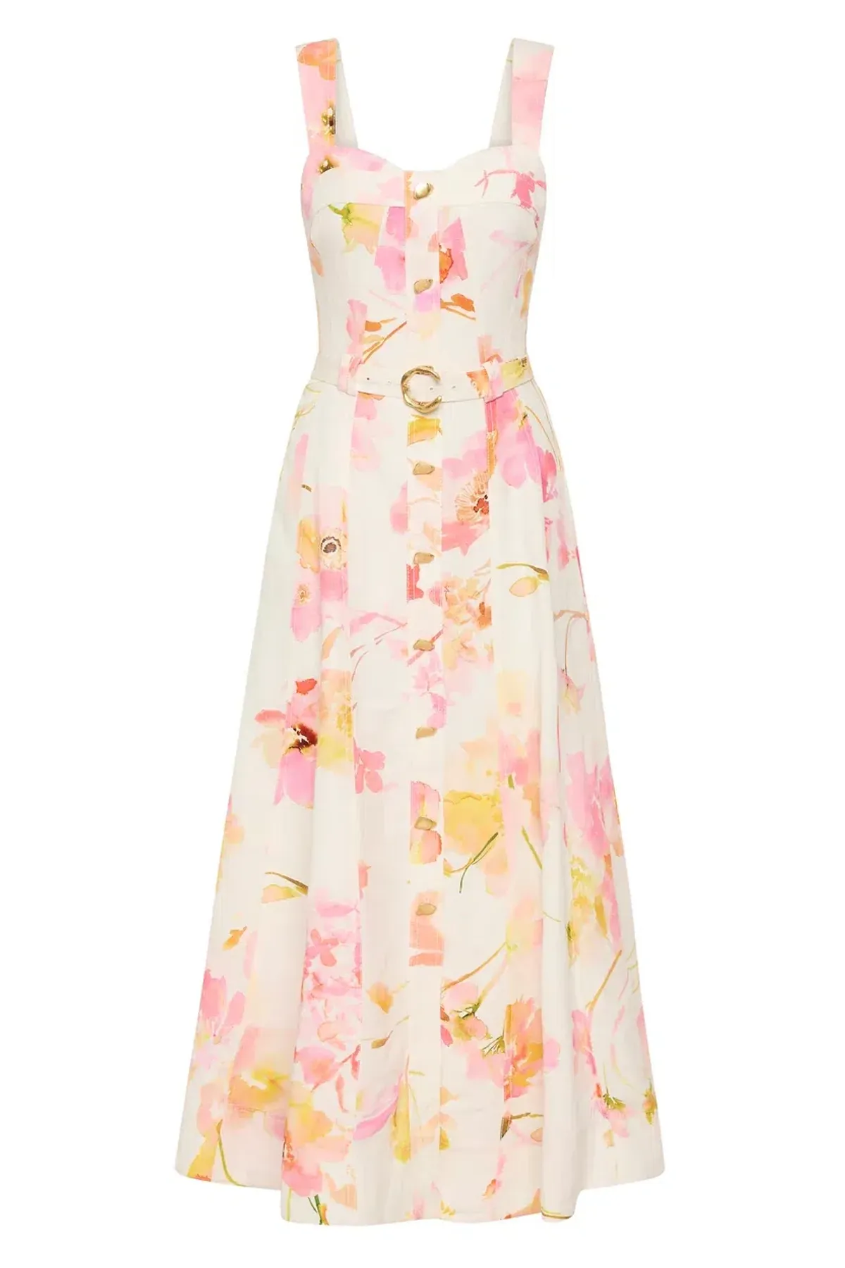 🌸 AJE Zarie Midi Dress – Size 14 – Pink & Yellow Floral Wildflowers 🌸 - Image 5