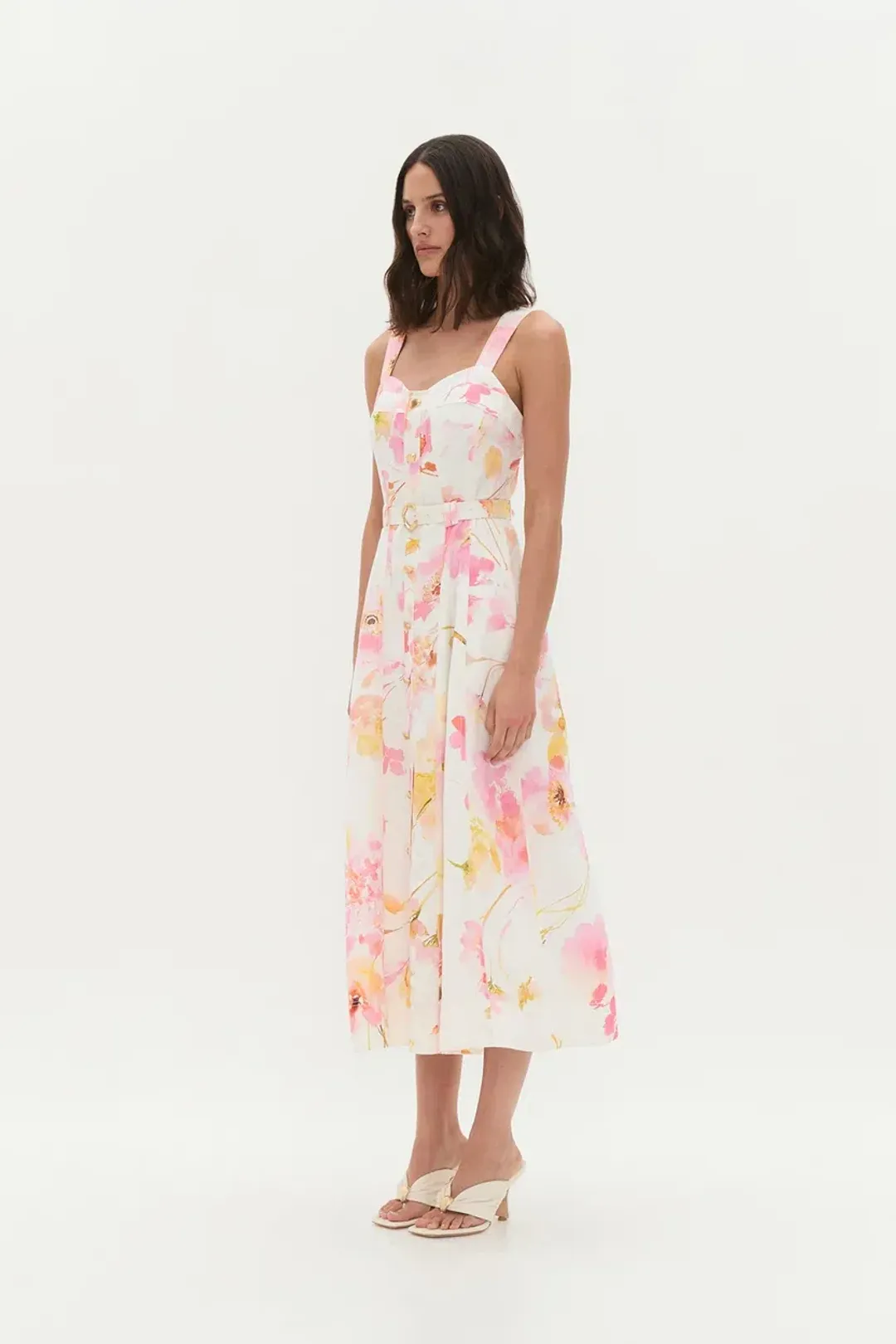 πΈ AJE Zarie Midi Dress β Size 14 β Pink & Yellow Floral Wildflowers πΈ for rent on The Volte - main image