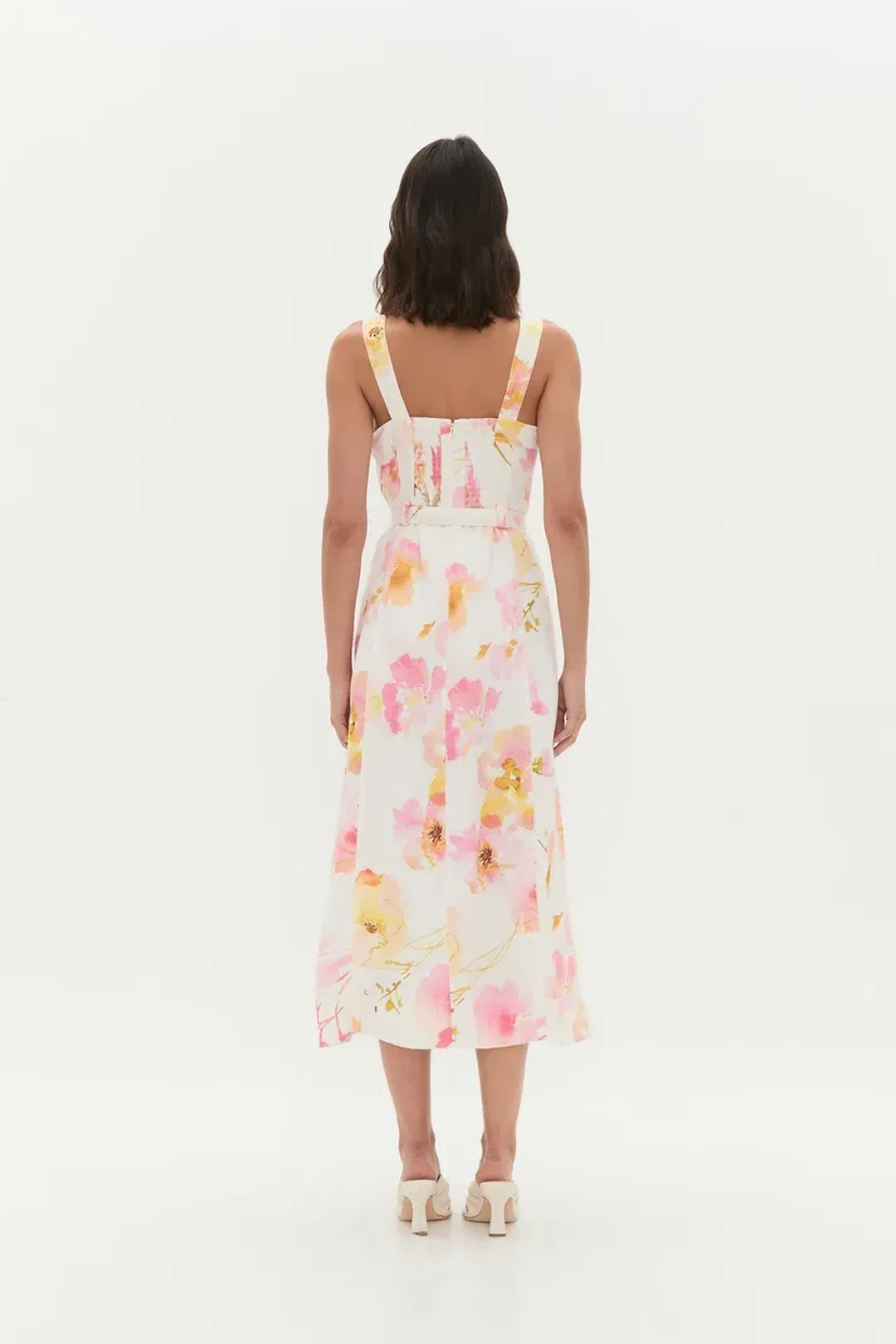 πΈ AJE Zarie Midi Dress β Size 14 β Pink & Yellow Floral Wildflowers πΈ for rent on The Volte - main image