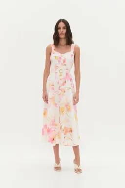 πΈ AJE Zarie Midi Dress β Size 14 β Pink & Yellow Floral Wildflowers πΈ for rent on The Volte - image 1