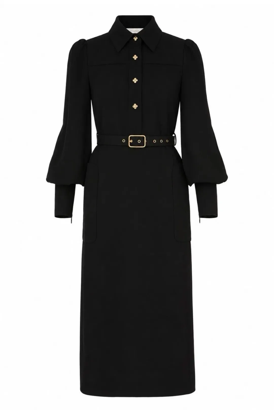 Zimmermann Black Utility Belt Midi Shirt Dress Sz 1 AU 8-10 for rent on The Volte - main image