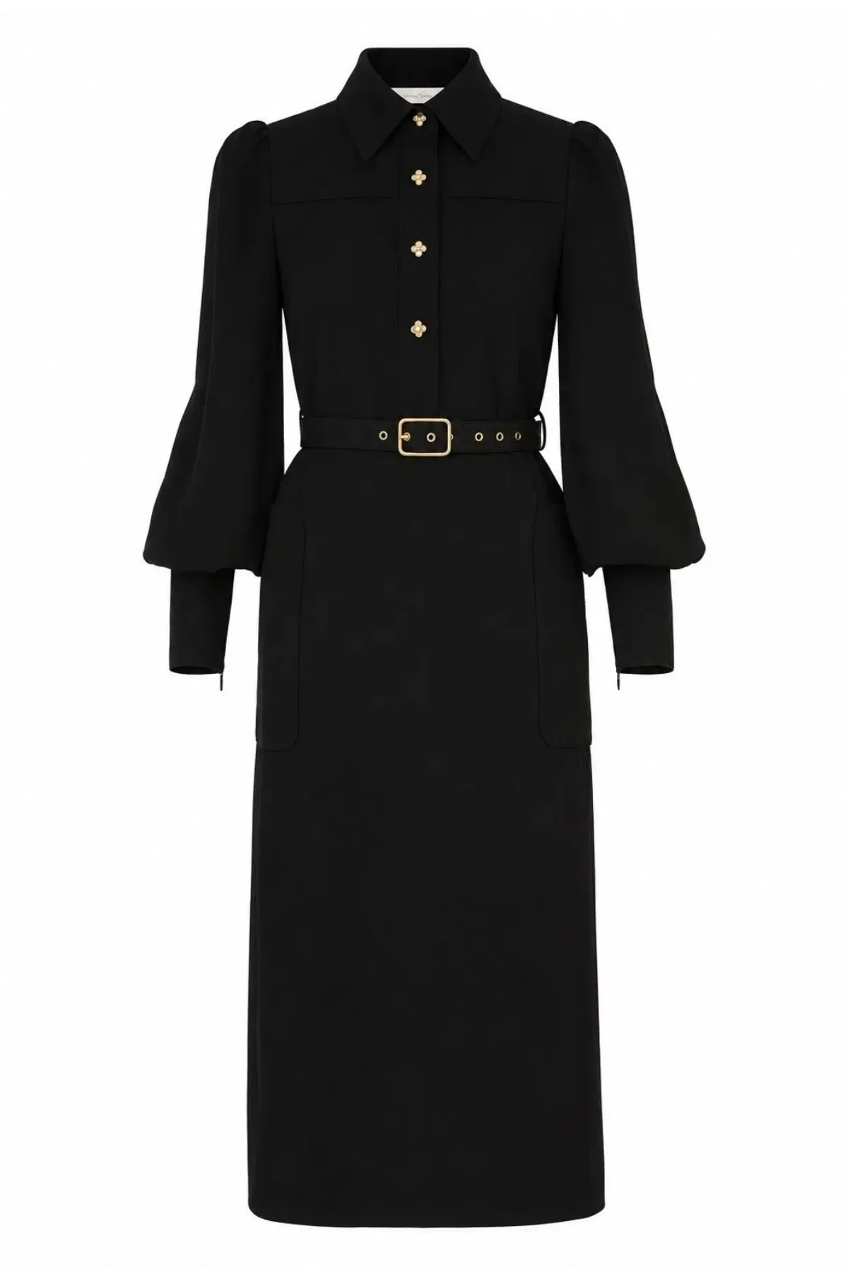 Zimmermann Black Utility Belt Midi Shirt Dress Sz 1 AU 8-10 - Image 3