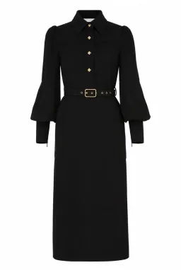 Zimmermann Black Utility Belt Midi Shirt Dress Sz 1 AU 8-10 for rent on The Volte - image 3