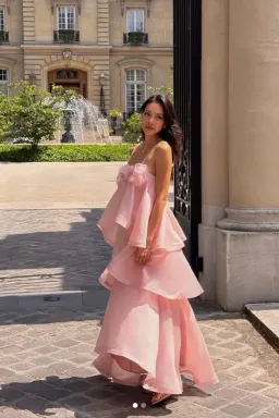 ELLIATT SWALLOWTAIL DAY TO NIGHT MAXI DRESS IN PINK SIZE 8 (S) for rent on The Volte - image 5